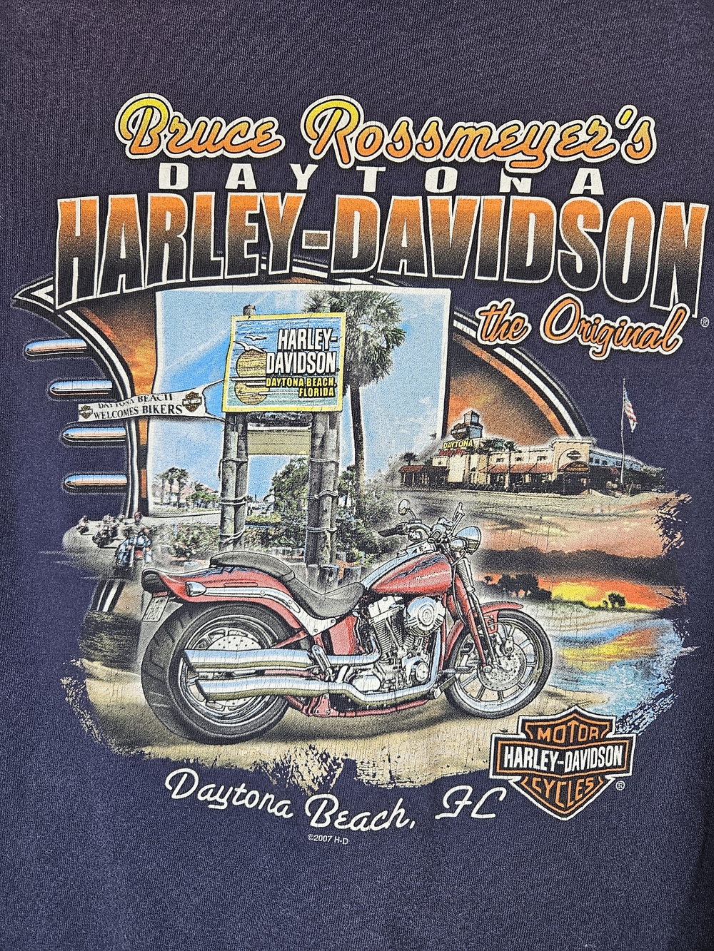 Harley-Davidson Daytona Beach Florida Navy T-shirt Biker Motorcycle